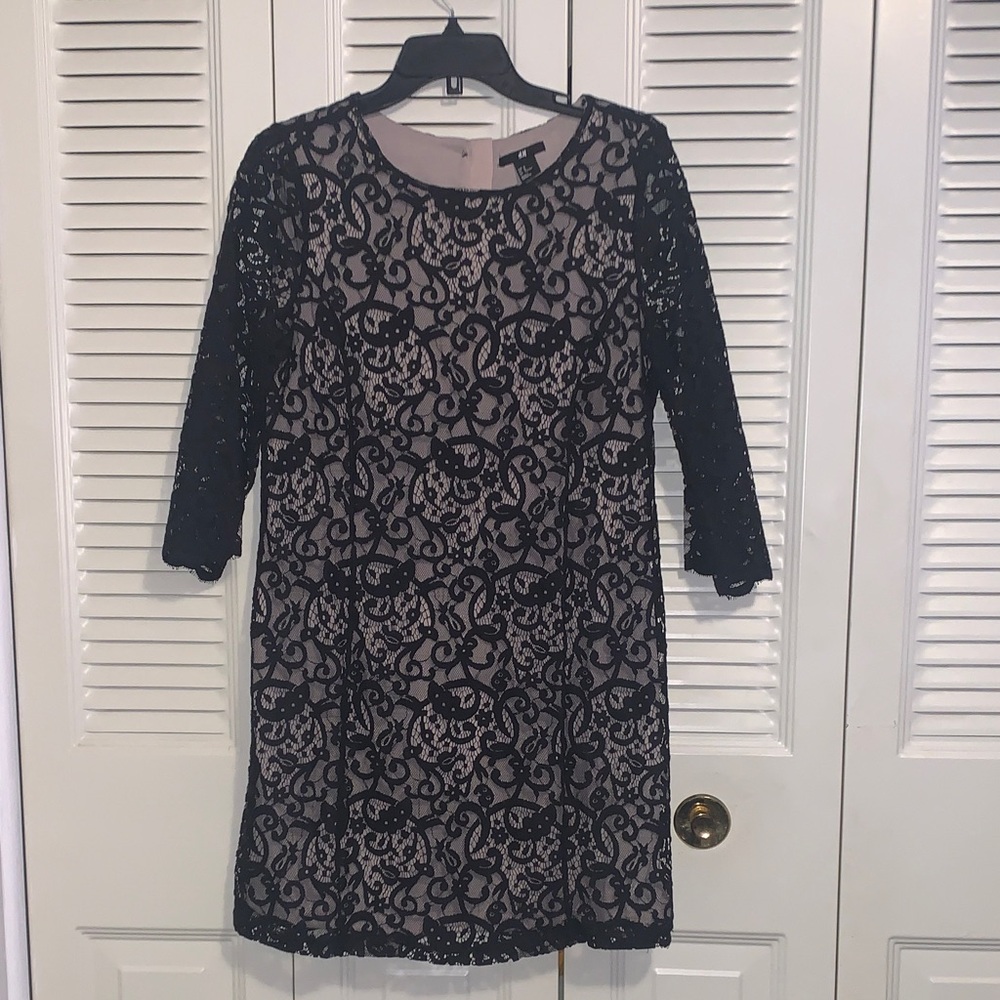 H&M Black Lace Long Sleeve Dress